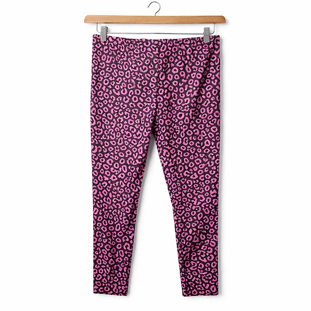 Old Navy Pixie Leopard Print Ankle Pants Size 10 Pink Y2K Statement Statement
